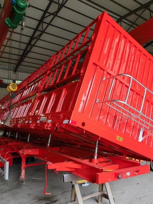 1820mm-Streifenwagen-Typ 3-Achsen 40-100 Tonnen Seitenwand-Dump-Semi-Trailer mit Materialien