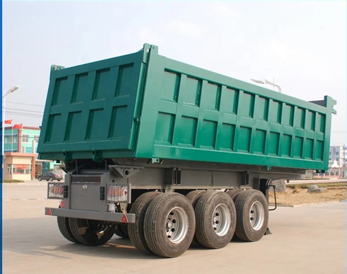 3-Achsen 40-100 Tonnen Rücken-Dump Truck Rücken-Tipp Semi-Anhänger für fortschrittliche Technologie