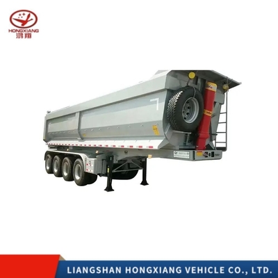 Semi-Tipper-Anhänger 35cbm 60 Tonnen Rücken-Dump-Truck-Anhänger für den Transport von Massen