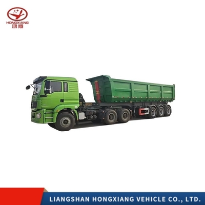 Semi-Tipper-Anhänger 35cbm 60 Tonnen Rücken-Dump-Truck-Anhänger für den Transport von Massen
