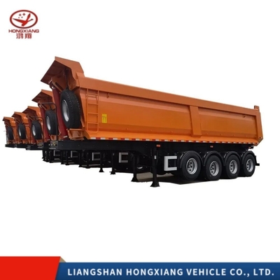 Semi-Tipper-Anhänger 35cbm 60 Tonnen Rücken-Dump-Truck-Anhänger für den Transport von Massen
