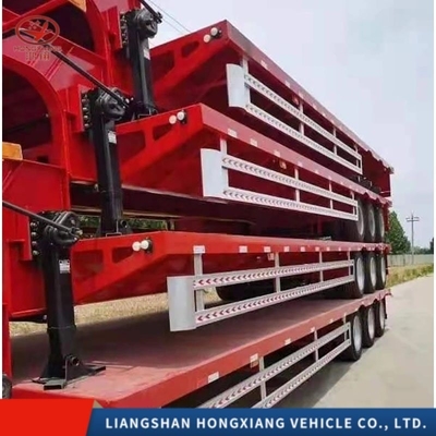 Stahllastkapazität 60-100 Tonnen Dreiachs-Low-Bed-Semi-Trailer mit Schwerlastklasse
