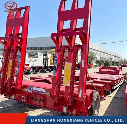 Landebein Zwei-Geschwindigkeits-Schwerlastbagger Transport Niedrigladegerät Bett Semi-Truck Anhänger