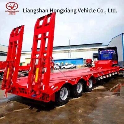 Hydraulischer Ausdehner mit niedrigem Ladegehalt Schwerlastbagger Transport Schritt Drop Deck 4 Achsen
