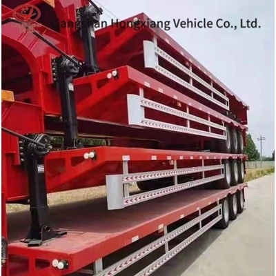 2240mm 13m 60-80t Semi-Trailer mit Tiefbett für schwere Ausrüstung Lowboy Flatbed Semi-Trailer