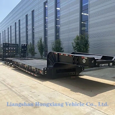 Bitte konsultieren Sie den Kundendienst Good Heavy Duty 3 Achsen 50 Tonnen Niedrigbett Semi-Trailer Transport