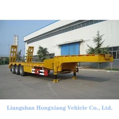 Bitte konsultieren Sie den Kundendienst Good Heavy Duty 3 Achsen 50 Tonnen Niedrigbett Semi-Trailer Transport