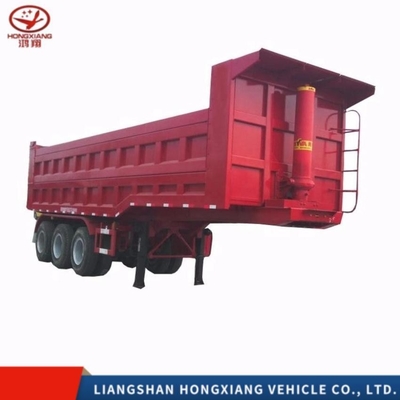 4 Achsen Hydraulik-Rechteck-Form-Ende Rücken-Dump Semi-Lkw-Anhänger mit 500 mm Hauptstrahl