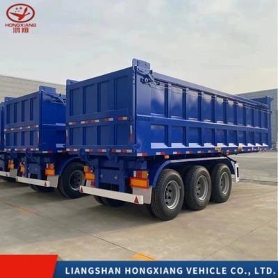 4 Achsen Hydraulik-Rechteck-Form-Ende Rücken-Dump Semi-Lkw-Anhänger mit 500 mm Hauptstrahl