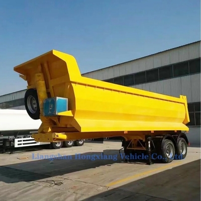 500 mm Höhe Q345b Hauptstrahl Hydraulischer End-Dump-Tipper-Anhänger für schwere 4 Achsen