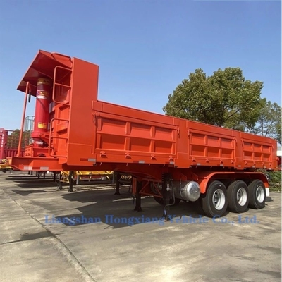 500 mm Höhe Q345b Hauptstrahl Hydraulischer End-Dump-Tipper-Anhänger für schwere 4 Achsen