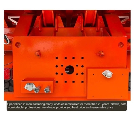 Hydraulischer Bergbauanhänger 40 t 50 t Lastwagen Drei Achsen Flachbett U-förmiger Dumping-Halbanhänger