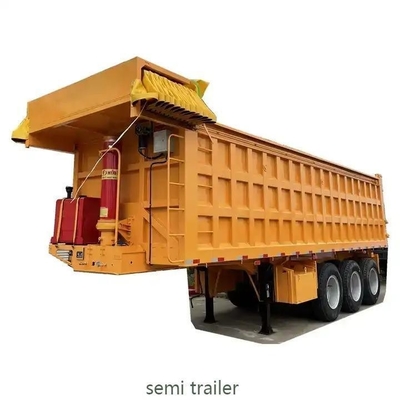 Flachbett 3 Achsen 35m3 End Dump Tipper Halbanhänger mit 12 Reifen Reifen Nummer 12