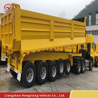 Anpassbar 2/3/4 Achsen U-Form Kipper Anhänger Halbanhänger Hydraulischer Dumper Anhänger