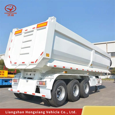 Flachbett-Schwerlastfahrzeug 13500X3000X1550 mm Traktor Hydraulische End-Hintertürfmaschine Dump Semi-Trailer