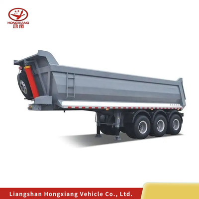 Flachbett-Schwerlastfahrzeug 13500X3000X1550 mm Traktor Hydraulische End-Hintertürfmaschine Dump Semi-Trailer