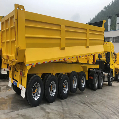 3 Achsen schwerer Cbm U-förmiger Kipperanhänger 60 Tonnen Hydraulischer Heckdump Anhänger