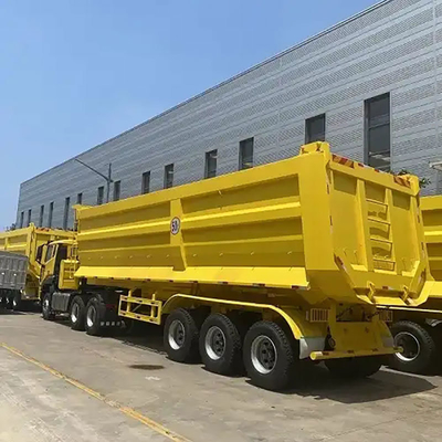 Integrierte kleine hydraulische Kippenrücken U-Form Dump Tipper Halbanhänger mit 13t Achse