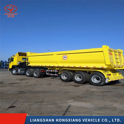 Stahl 3-Achsen-Tippen-Schienenanhänger-Tipper-Lkw-Anhänger-Dump-Anhänger für schwere Lasten