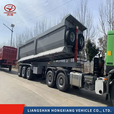 2240 mm Streckenablauf U-Form Tipper Dump Trailer für den Kohletransport Kreuzarm-Aufhängung