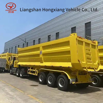 2 Achsennummer Sanddumpper Seitenkipperdumpper Semi-Anhänger Dump Truck Reifen 12r22.5