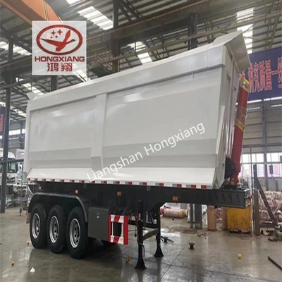 Hydraulischer Rücken-Dump-End-Dump-Anhänger Rücken-Dump-Tipper 40 60 Kubik 3 Achsen