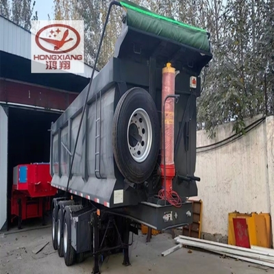 Flatbed Semi-Truck Anhänger mit 25cbm 32cbm U-förmigen Ende hinteren Kipper Dumper Dump