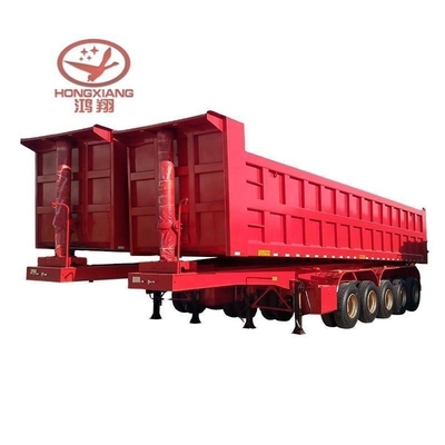 45cbm 40 50 60 Tonnen U-förmige Rücken End Tipper Dump Semi-Lkw Anhänger Stahl Flatbed