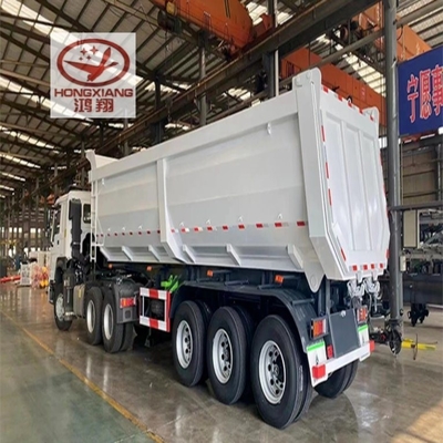 45cbm 40 50 60 Tonnen U-förmige Rücken End Tipper Dump Semi-Lkw Anhänger Stahl Flatbed
