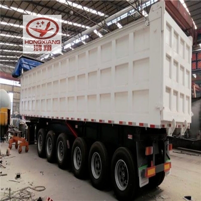 45cbm 40 50 60 Tonnen U-förmige Rücken End Tipper Dump Semi-Lkw Anhänger Stahl Flatbed