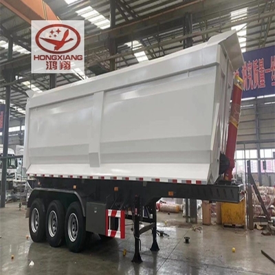 45cbm 40 50 60 Tonnen U-förmige Rücken End Tipper Dump Semi-Lkw Anhänger Stahl Flatbed