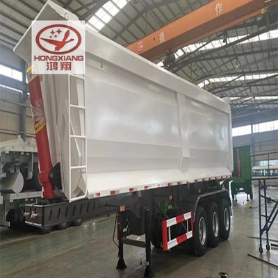 45cbm 40 50 60 Tonnen U-förmige Rücken End Tipper Dump Semi-Lkw Anhänger Stahl Flatbed