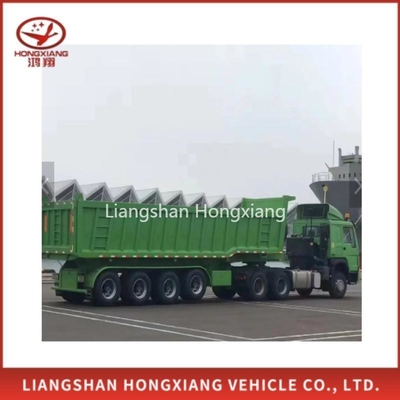 Kreuzarm-Typ 60 Tonnen 40FT Kipp-Lkw-Anhänger Box Halbanhänger Schwerlast-mechanische Aufhängung Stahl Superlink Dump-Anhänger