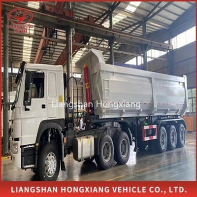 60 t Kapazität Hydraulischer Kipp-Anhänger für den Transport von Steinen, Stahl und Sand