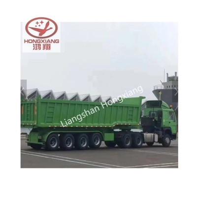 Nicht selbstdämpfende Dreiachsen-Doppelseiten-Dump-Tipper-Semi-Trailer-Flachbett-Design