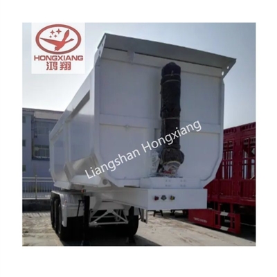 Nicht selbstdämpfende Dreiachsen-Doppelseiten-Dump-Tipper-Semi-Trailer-Flachbett-Design