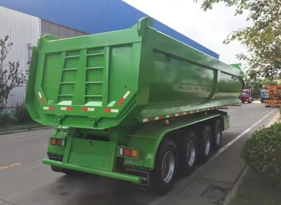 60 Tonnen U-förmiger Hinterhängeanhänger /Drei-Achsen-End-Dump-Tipping-Semi-Truck-Anhänger