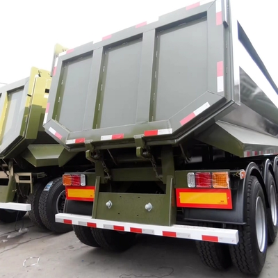 60 Kubikmeter Flachbett-Traktor Hydraulischer Hinterteil-Tipper-Dump-Semi-Anhänger Schwerlast