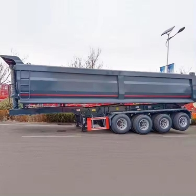 60 Kubikmeter Flachbett-Traktor Hydraulischer Hinterteil-Tipper-Dump-Semi-Anhänger Schwerlast