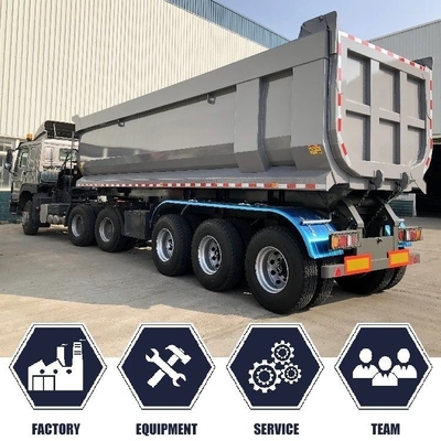 4 Achsen 30 t U-Form-Dump Truck Halbanhänger mit 13 t Achse und 2240 mm Lauffläche