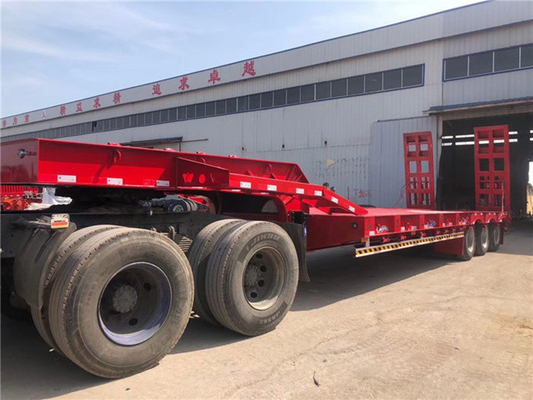 Hydraulischer 4-Achse 60 Tonnen Gooseneck Low Boy Low Bed Trailer 100 Tonnen Lowboy Semi Trailer