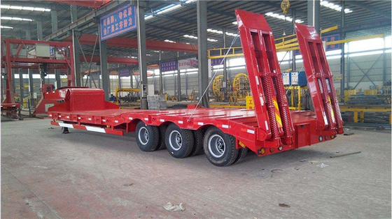 Hydraulischer 4-Achse 60 Tonnen Gooseneck Low Boy Low Bed Trailer 100 Tonnen Lowboy Semi Trailer