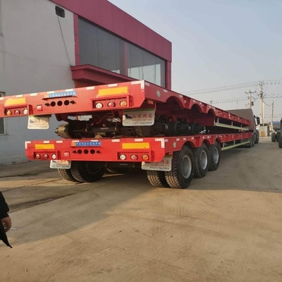 Selbstdumping 3 Achse 60 Tonnen 80 Tonnen Lowboy Loader Lowbed Low Bed 3 Axltruck Halbanhänger