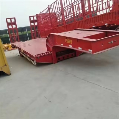 Lieferwagen Typ 3 Achse 40 FT Flat Half Low Bed Loader Hook Board Transport Trailer in Usbekistan