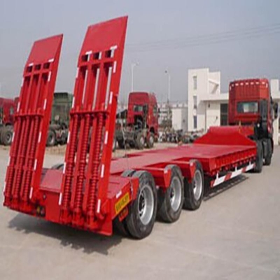 2/3/4 Achsen 40ft Flachbett Eisen Halbanhänger Container Flachbettanhänger Niedrigbett-Lkw-Anhänger