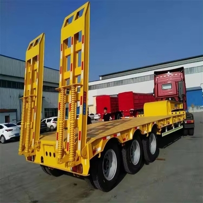 13 m Niederlegter Lkw 60 Tonnen Semi-Anhänger Transport Niederlegter Semi-Lkw Anhänger 3 Achse Gänsehals Flachbettanhänger