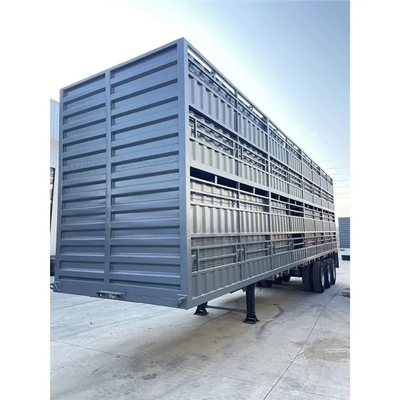 Leichtlast 40/60/100t 4 Achsen Mechanische Blattspringfederung Zaun Halbanhänger