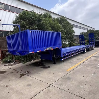 Lkw 60-100 Tonnen Flatbed Semi-Trailer mit hydraulisch einziehbarer Dreiachse