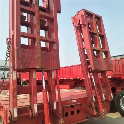 Lkw 60-100 Tonnen Flatbed Semi-Trailer mit hydraulisch einziehbarer Dreiachse
