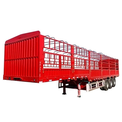 Selbstdumping 40ft 12m 12,5m 40ton Fence Cargo Semi Truck Anhänger 3 Achsen mit Seitenwand